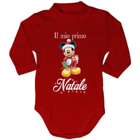 Body lupetto neonato personalizzabile con nome topolino il mio primo natale Natale