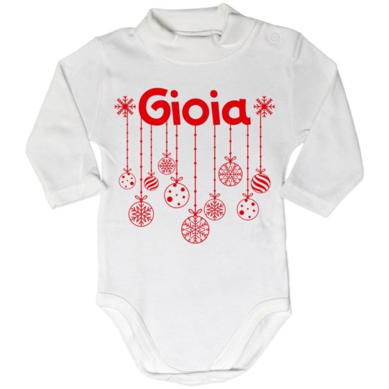 Body lupetto neonato personalizzato con nome e addobbi natalizi Natale