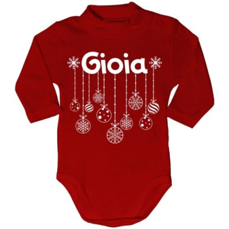 Body lupetto neonato personalizzato con nome e addobbi natalizi Natale