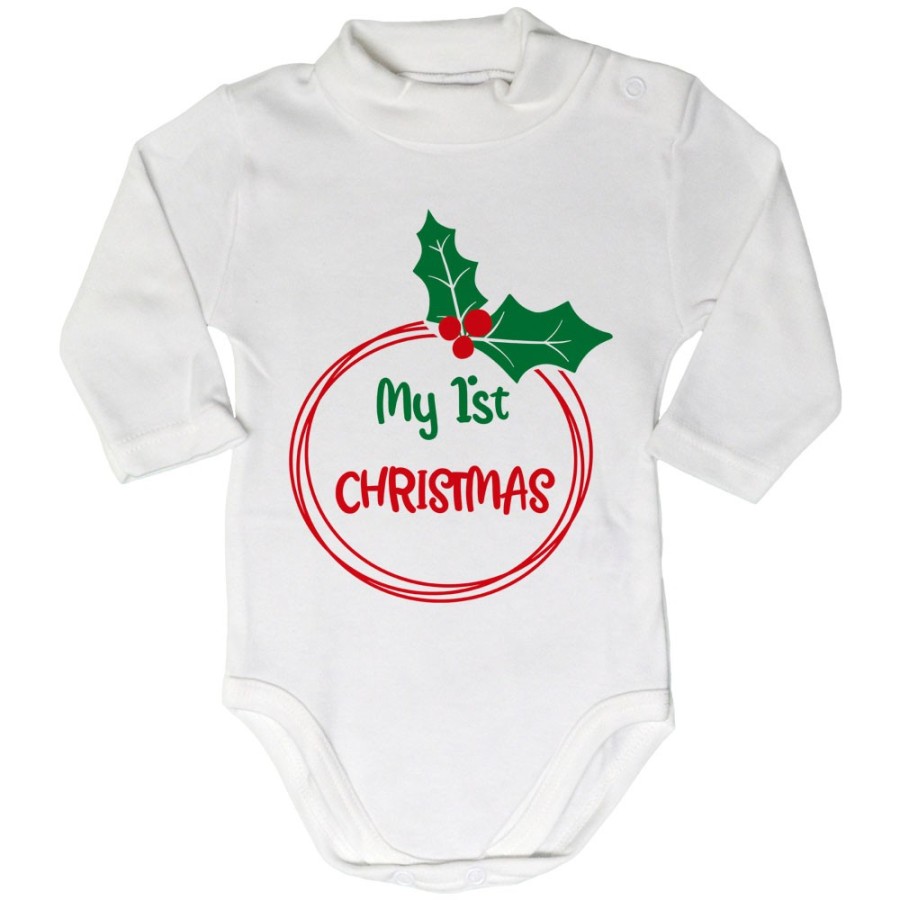 Body lupetto neonato personalizzabile con nome my first christmas Natale