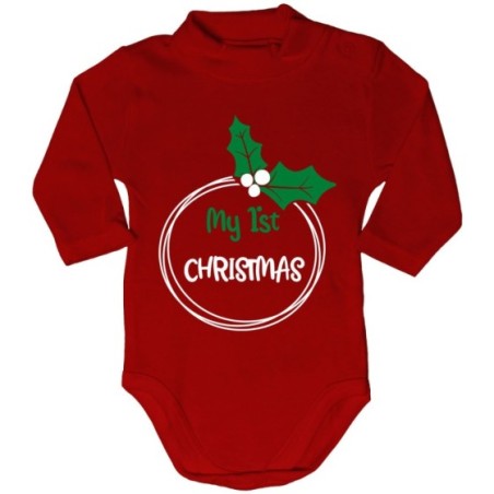 Body lupetto neonato personalizzabile con nome my first christmas Natale