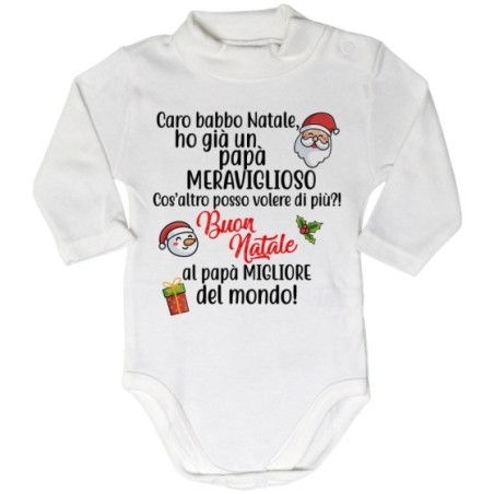 Body lupetto neonato personalizzabile con nome caro babbo...