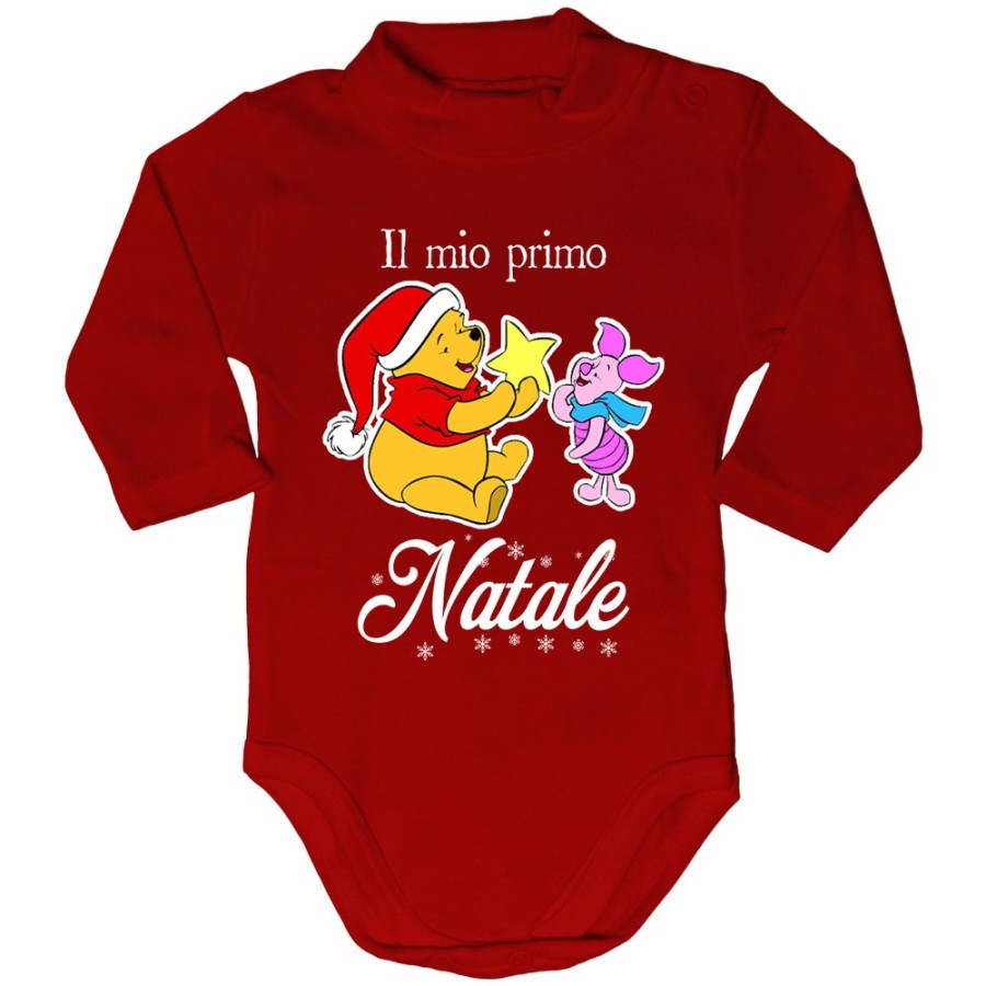 Body lupetto neonato personalizzabile con nome winnie the pooh il mio primo natale Natale