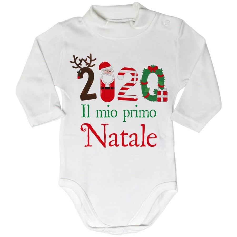 Body lupetto neonato personalizzabile con nome e anno il mio primo natale Natale