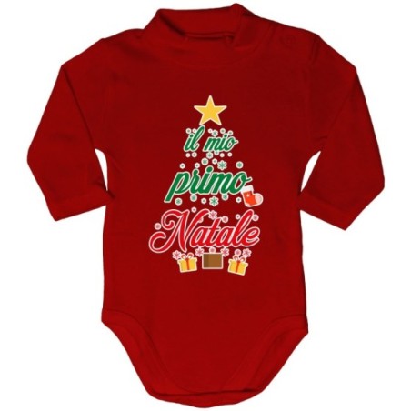 Body lupetto neonato il mio primo natale a forma di albero natalizio Natale
