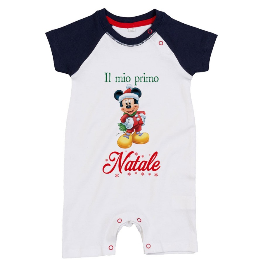 Pagliaccetto neonato personalizzabile con nome topolino il mio primo natale Natale