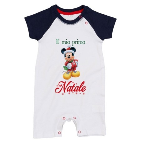 Pagliaccetto neonato personalizzabile con nome topolino il mio primo natale Natale