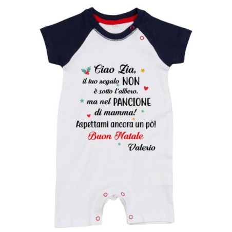 Pagliaccetto neonato personalizzato con nome zia il tuo...