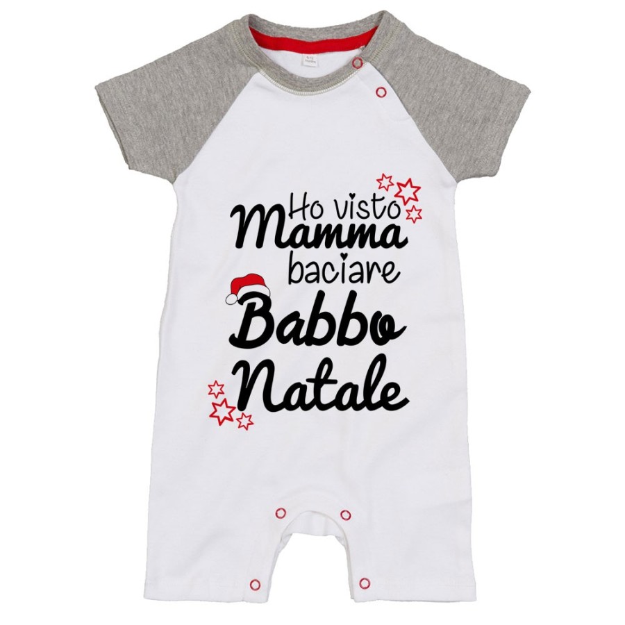 Pagliaccetto neonato ho visto mamma baciare babbo natale Natale