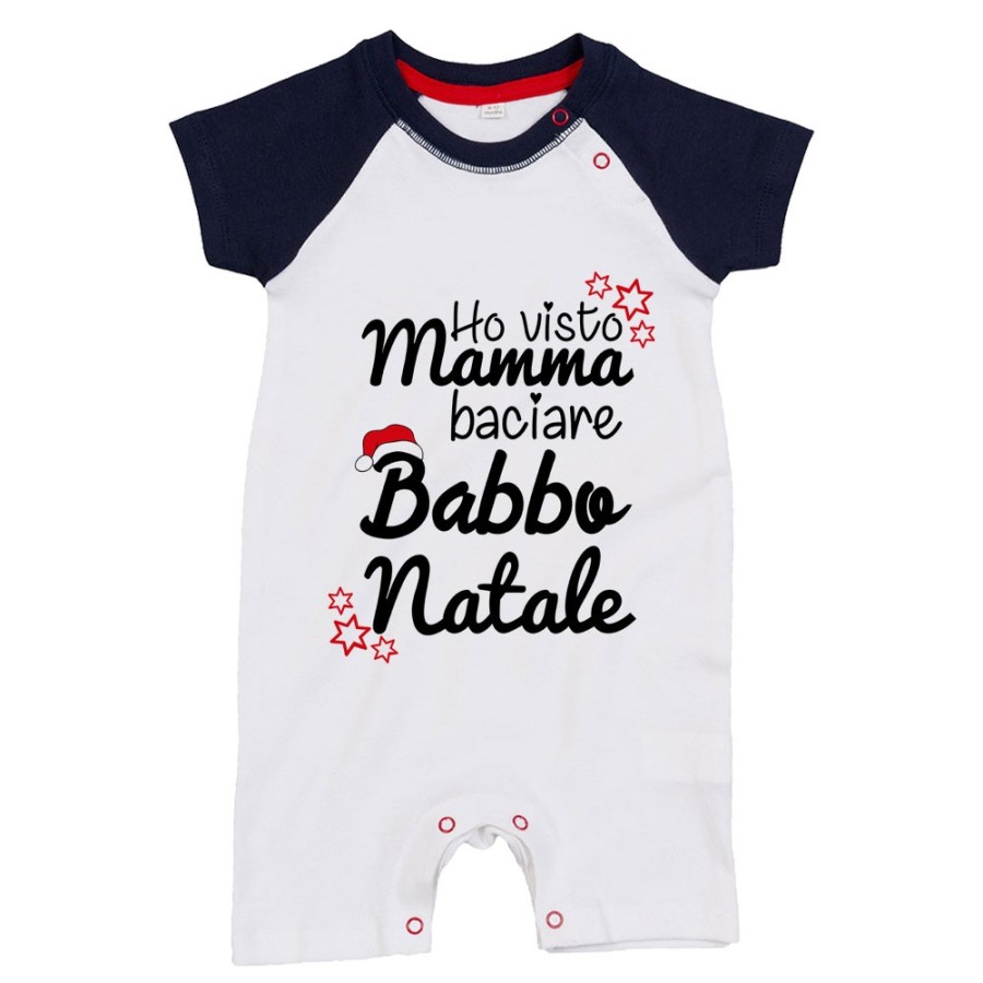 Pagliaccetto neonato ho visto mamma baciare babbo natale Natale