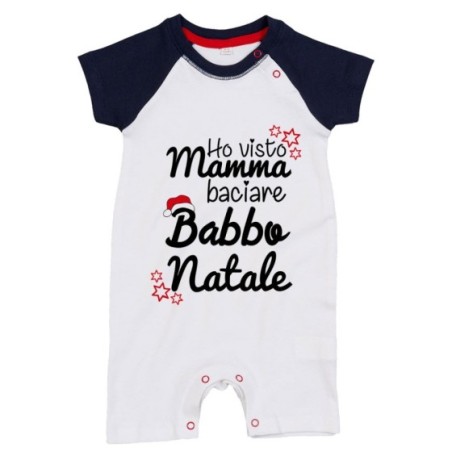 Pagliaccetto neonato ho visto mamma baciare babbo natale Natale