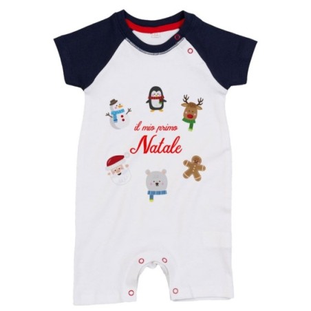 Pagliaccetto neonato il mio primo natale con personaggi natalizi Natale