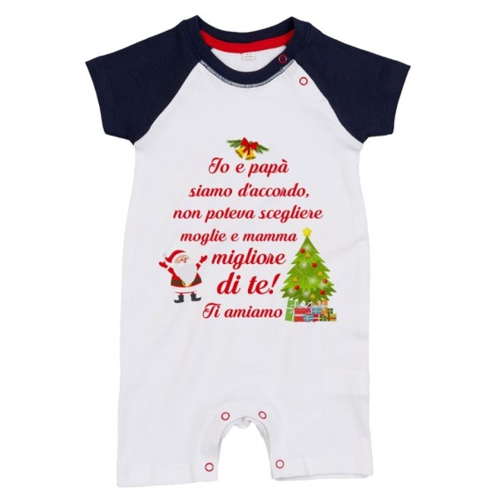 Pagliaccetto neonato papà non poteva scegliere mamma migliore di te natale Natale