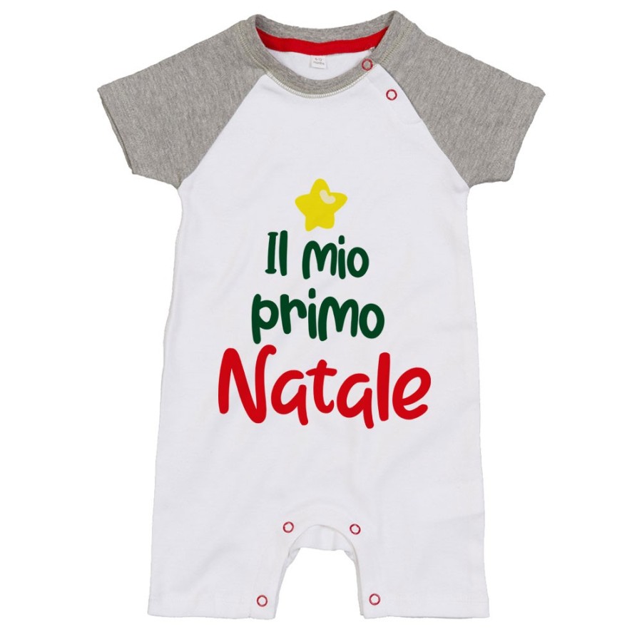 Pagliaccetto neonato personalizzabile con nome il mio primo natale a forma di albero Natale