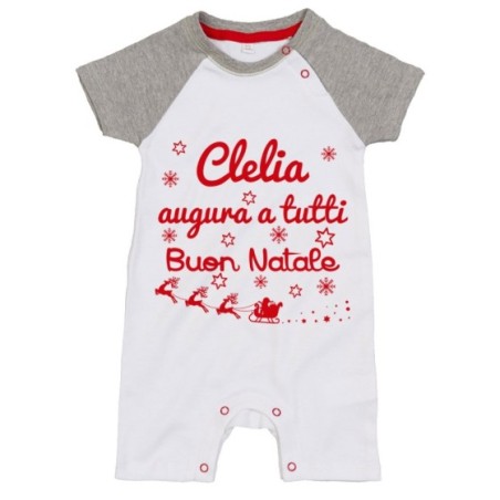 Pagliaccetto neonato personalizzato con nome augura a...