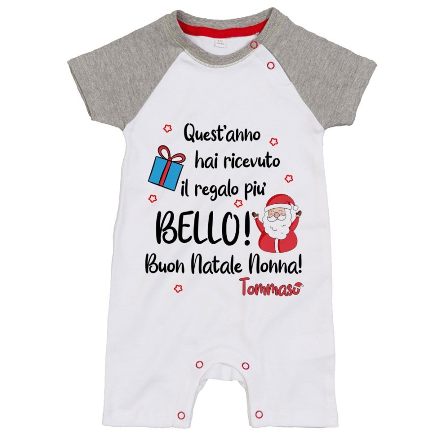 Pagliaccetto personalizzato con nome nonno quest'anno hai ricevuto il regalo più bello natale Natale