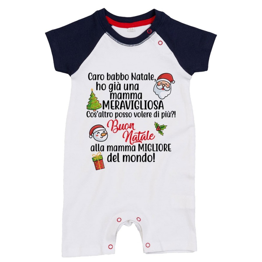 Pagliaccetto neonato personalizzabile con nome caro babbo natale ho un papà meraviglioso Natale