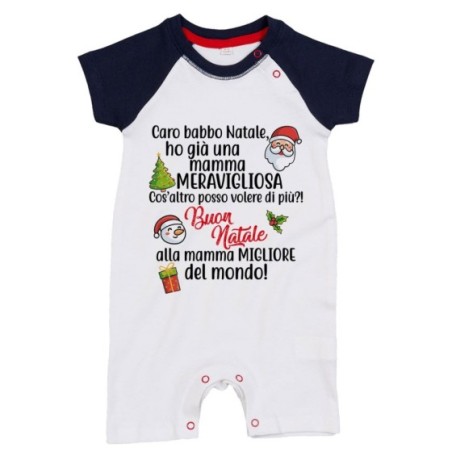 Pagliaccetto neonato personalizzabile con nome caro babbo natale ho un papà meraviglioso Natale