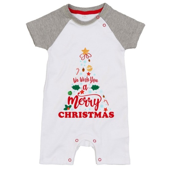 Pagliaccetto neonato personalizzabile con nome we wish you a merry christmas Natale