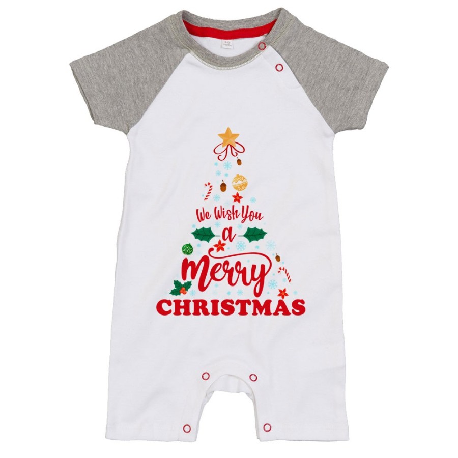 Pagliaccetto neonato personalizzabile con nome we wish you a merry christmas Natale