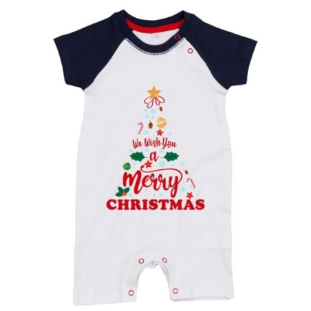 Pagliaccetto neonato personalizzabile con nome we wish you a merry christmas Natale
