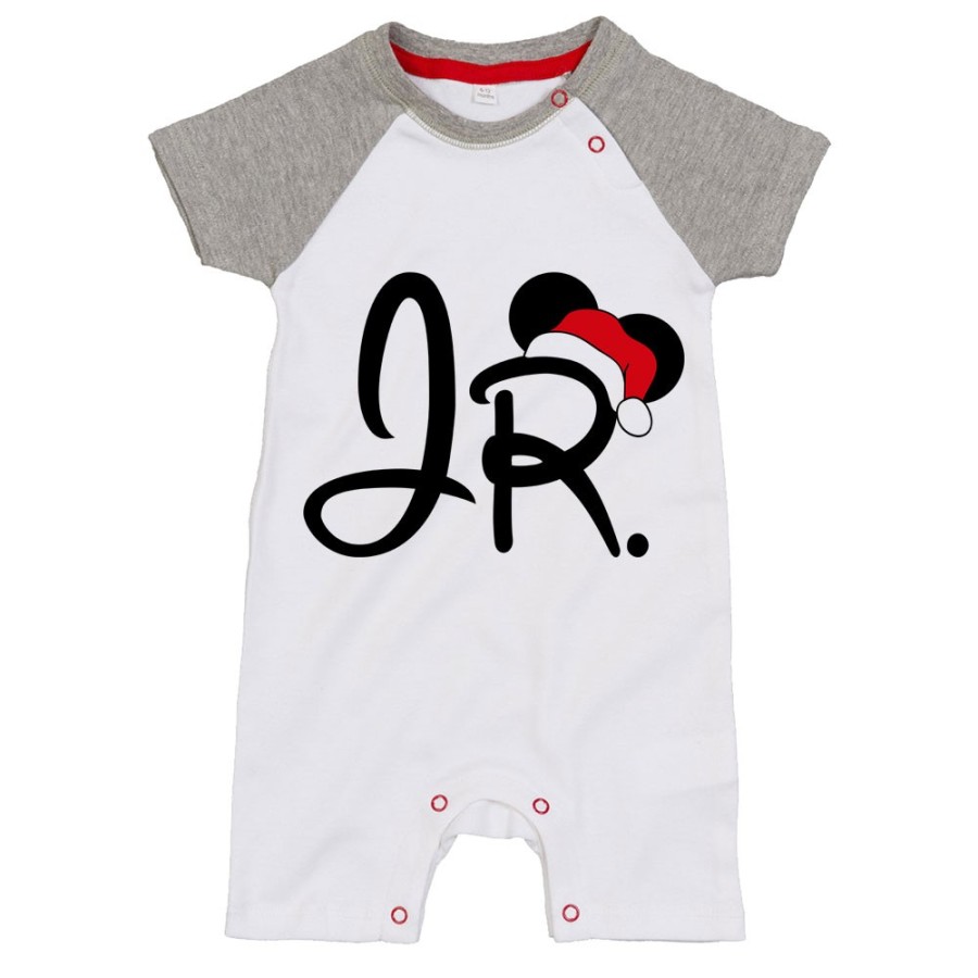 Pagliaccetto neonato personalizzabile con nome jr con cappello natalizio Natale