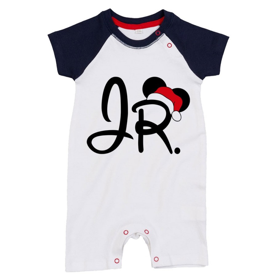 Pagliaccetto neonato personalizzabile con nome jr con cappello natalizio Natale