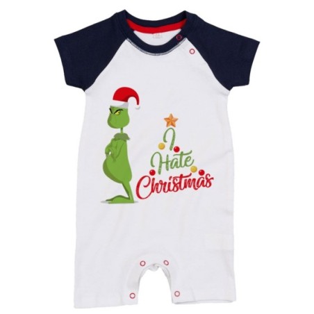 Pagliaccetto neonato personalizzabile con nome i hate christmas grinch Natale