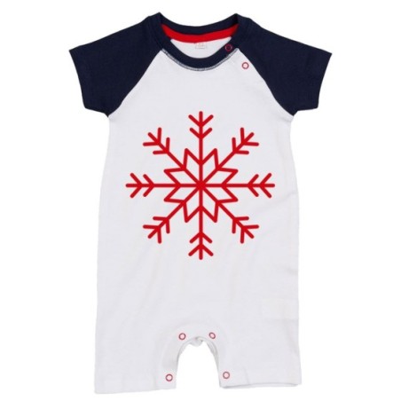 Pagliaccetto neonato fiocco di neve Natale