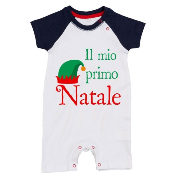 Pagliaccetto neonato il mio primo natale con cappello da elfo Natale