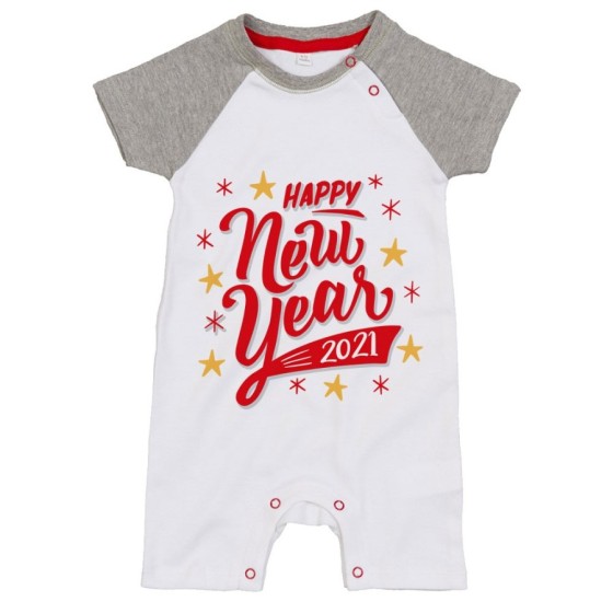 Pagliaccetto neonato personalizzato con anno happy new year Natale