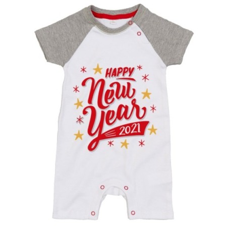 Pagliaccetto neonato personalizzato con anno happy new year