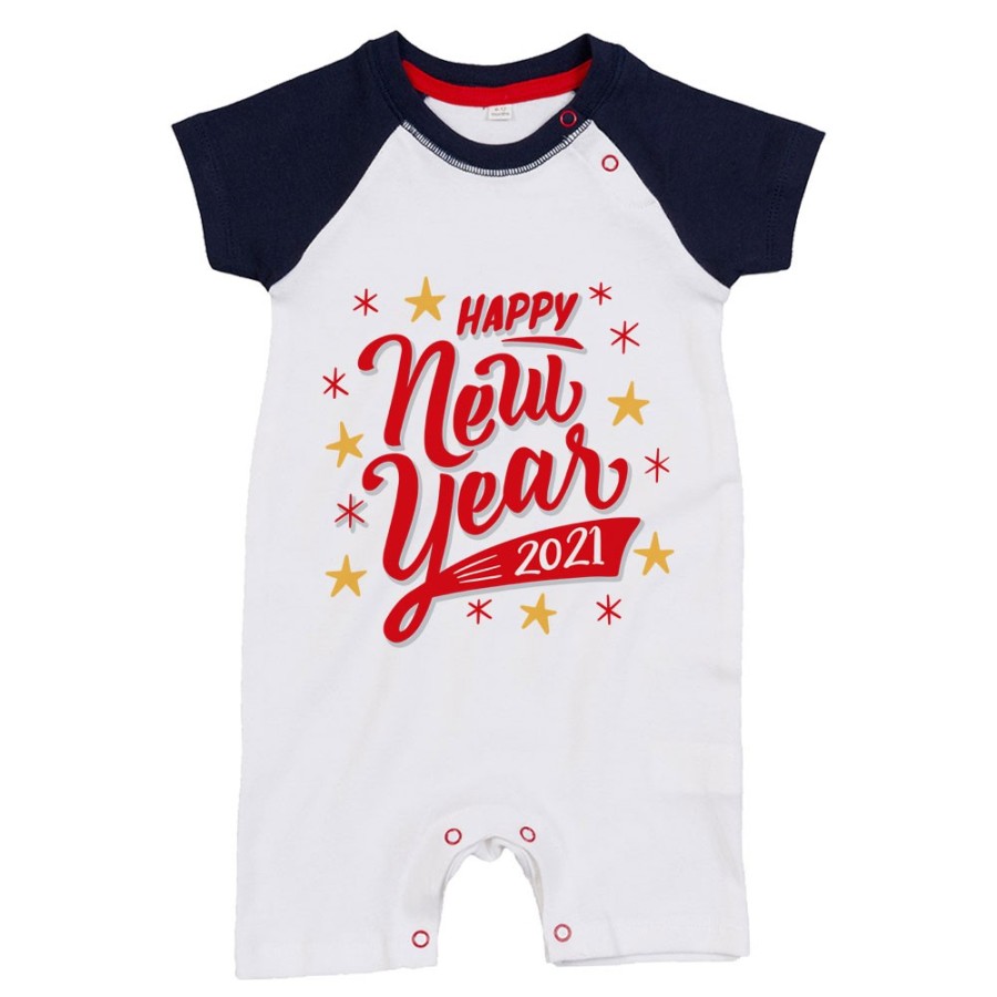 Pagliaccetto neonato personalizzato con anno happy new year Natale