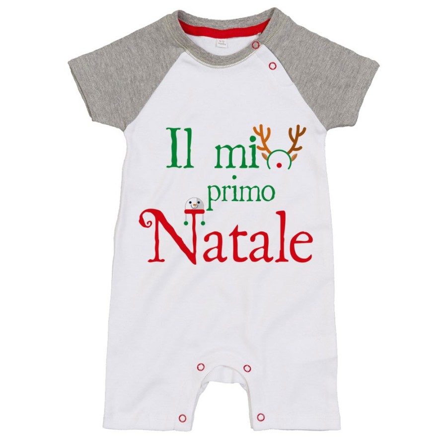 Pagliaccetto neonato il mio primo natale con cappello da renna Natale