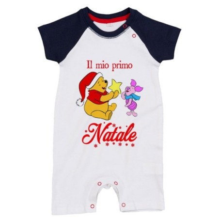 Pagliaccetto neonato personalizzabile con nome winnie the pooh il mio primo natale Natale