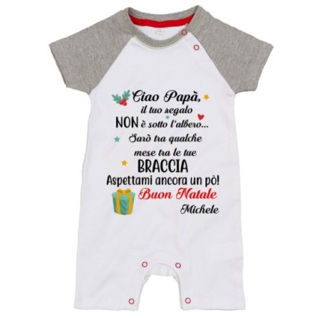 Pagliaccetto personalizzabile con nome mamma il tuo regalo sarà tra qualche mese tra le tue braccia Natale