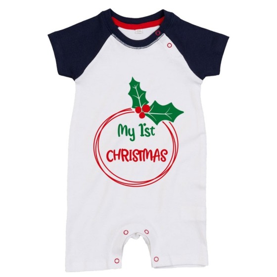 Pagliaccetto neonato personalizzabile con nome my first christmas Natale