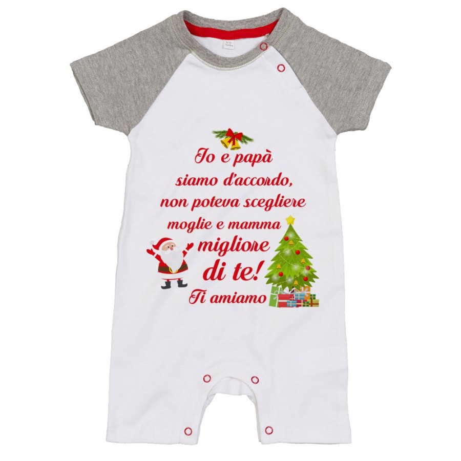 Pagliaccetto neonato mamma non poteva scegliere papà migliore di te natale Natale