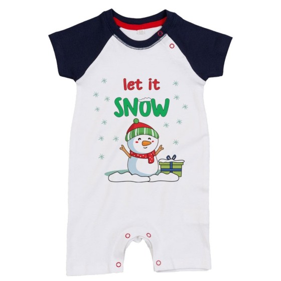 Pagliaccetto neonato let it snow Natale