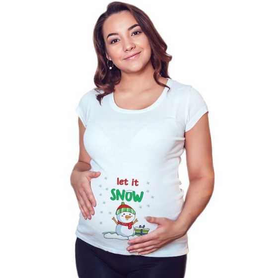 Maglia premaman pupazzo di neve let it snow Natale
