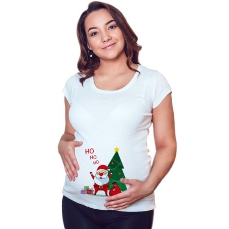 Maglia premaman personalizzabile con nome ho ho ho babbo...