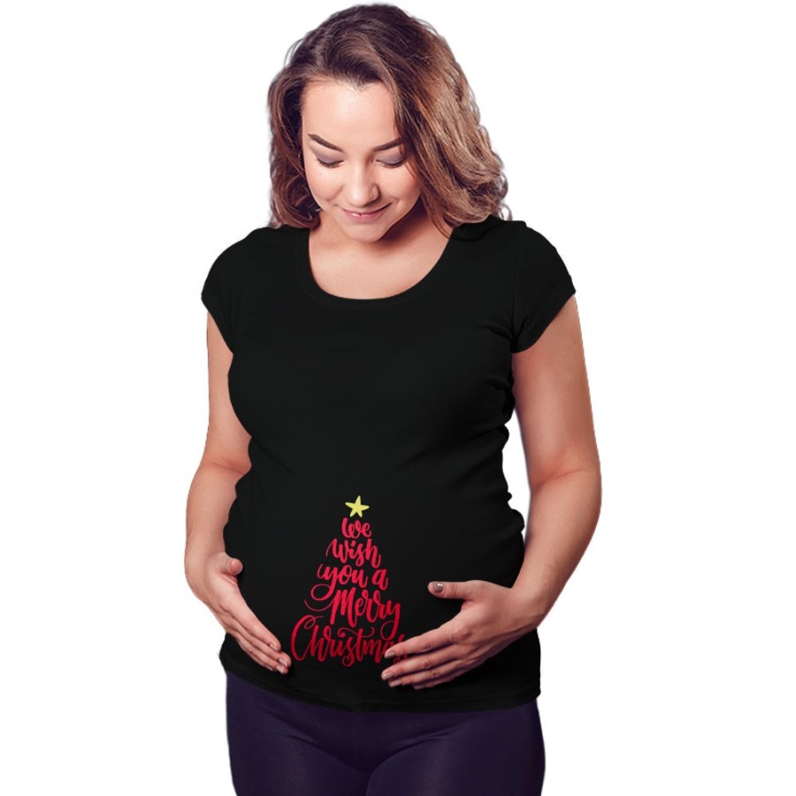 Maglia premaman we wish you a merry christmas Natale