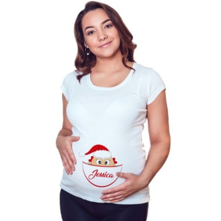 Maglia premaman personalizzata con nome bimba - bimbo che...