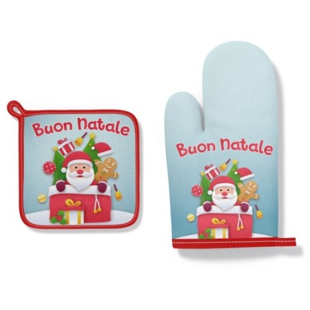 Guantone e presina natalizia buon natale da babbo natale