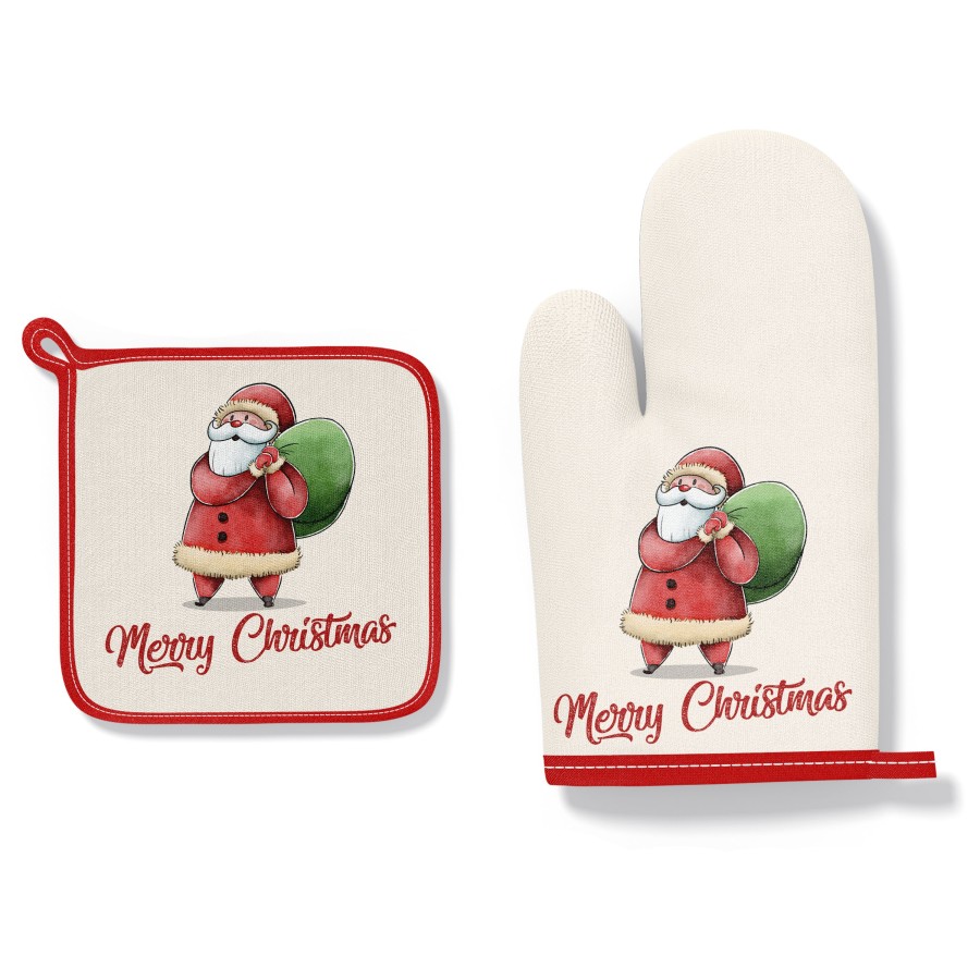Guantone e presina natalizia merry christmas babbo natale porta i regali Natale