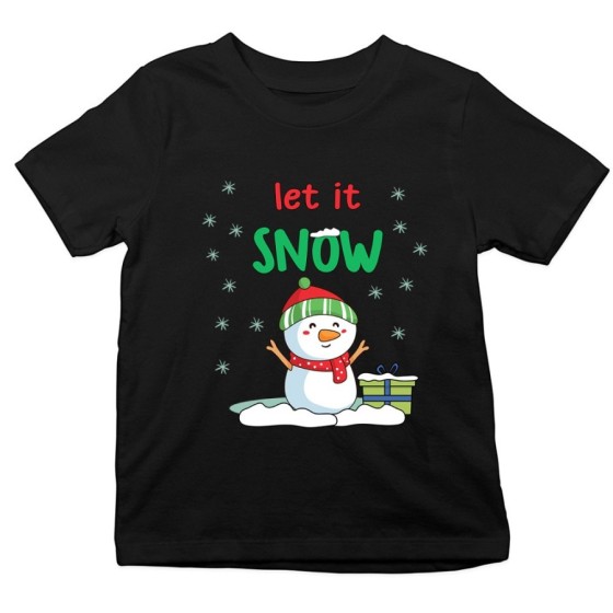 T-shirt bambino let it snow Natale