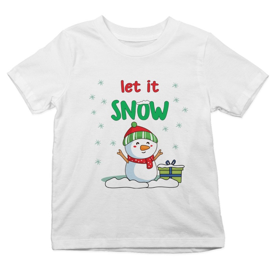 T-shirt bambino let it snow Natale