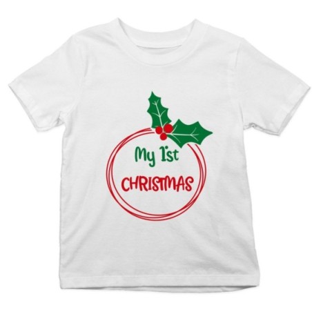 T-shirt bambino personalizzabile con nome my first christmas Natale