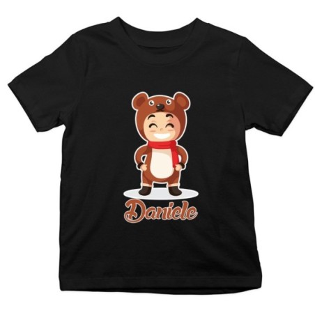 T-shirt bambino personalizzata con nome baby orso Natale