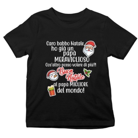 T-shirt bambino personalizzabile con nome caro babbo natale ho una mamma meravigliosa Natale